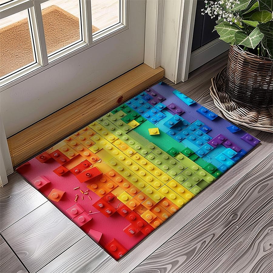 Rainbow Bricks Doormat Floor Mats Washable Rugs Kitchen Mat Non-Slip Oil Proof Rug Indoor Outdoor Mat Bedroom Decor Bathroom Mat Entrance Rug 2025 - $16.99 –P5