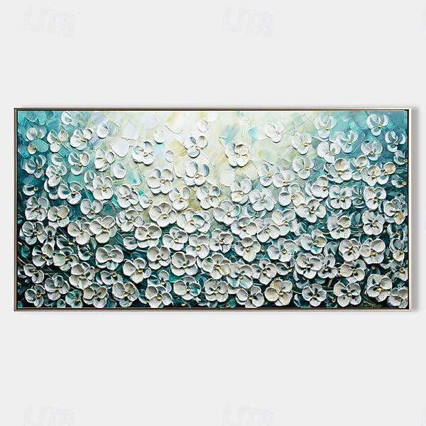 peinture à l'huile de fleur épanouie art de paysage fait à la main minimaliste fleur de cerisier blanc toile peinture à l'huile peint à la main 3d texture crémeuse peinture à l'huile art mural de 2025 ? $61.99 –P5