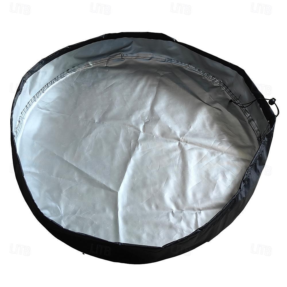 Cubierta protectora para tambores químicos y barriles de agua de lluvia: protector contra el polvo y la lluvia de tela Oxford para barriles redondos y compuestos, que garantiza la longevidad 2025 - $17.49 –P4