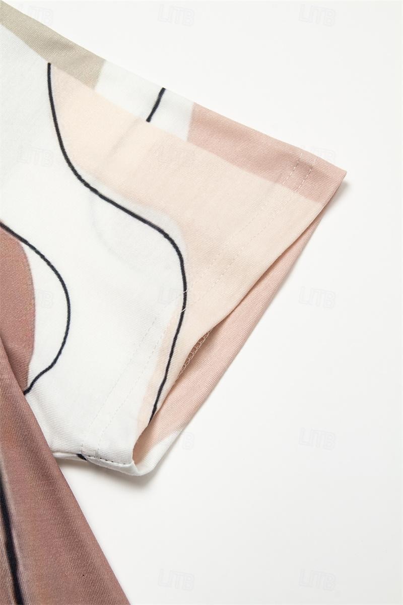 Dames Mini-jurk T shirt jurk Zonnejurk Zomerjurk Jurk met print Modieus Streetwear Modern Buiten Dagelijks Uitgaan Normale pasvorm Geometrisch Kleurenblok Korte mouw Strakke ronde hals Zwart en Wit 2025 - $32.99 –P10