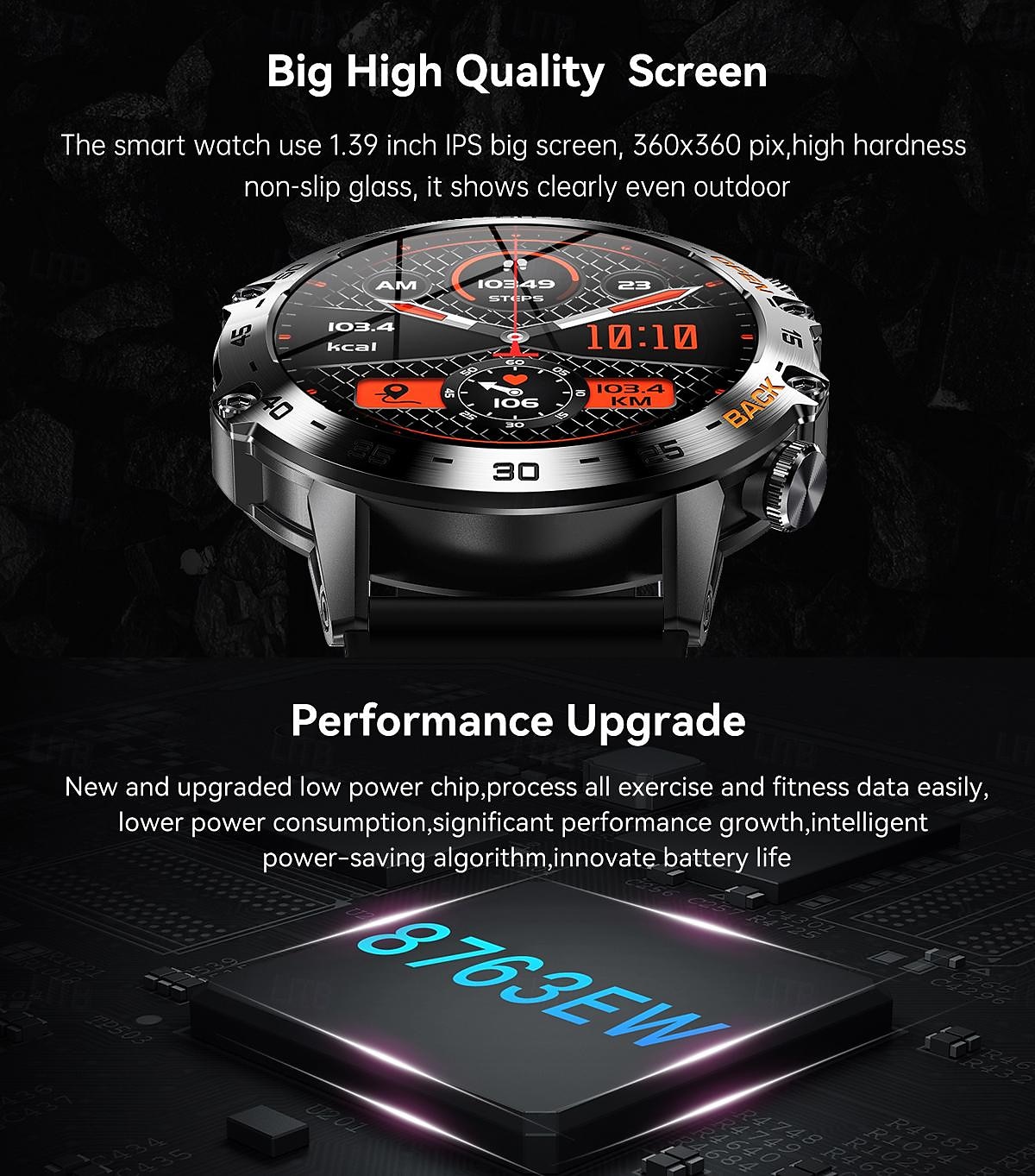 K52 Smart Watch Men 1.39inch IPS Screen Bluetooth Call Custom Dial Heart Rate Health Monitoring Outdoor Sport Smartwatch 2025 - $67.99 –P4