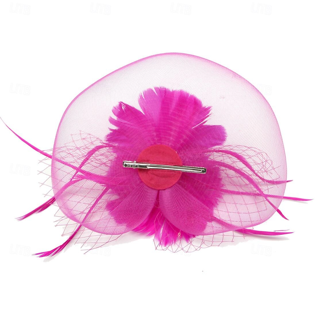 Fascinátory Klobouky Doplňky do vlasů Organza 30. léta Cylindr Závojový klobouk Dostih koktejl Elegantní Vinobraní S Peří Mašličky Přílba Pokrývky Hlavy 2025 - $17.99 –P1