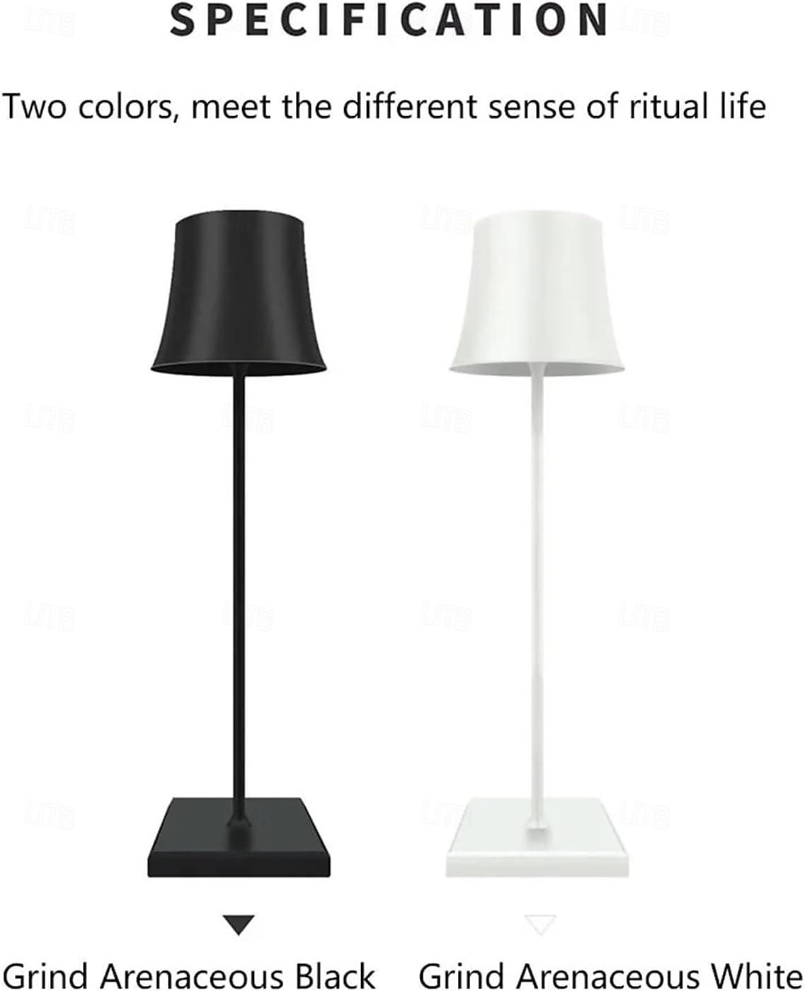 Portable Dimmable Table Lamp Cordless LED Lamp Aluminum Infinite Dimming Table Lamp Dining Room Bedroom Minimalist Type-C Rechargeable Battery Atmosphere Long Lasting 2025 - $52.99 –P2
