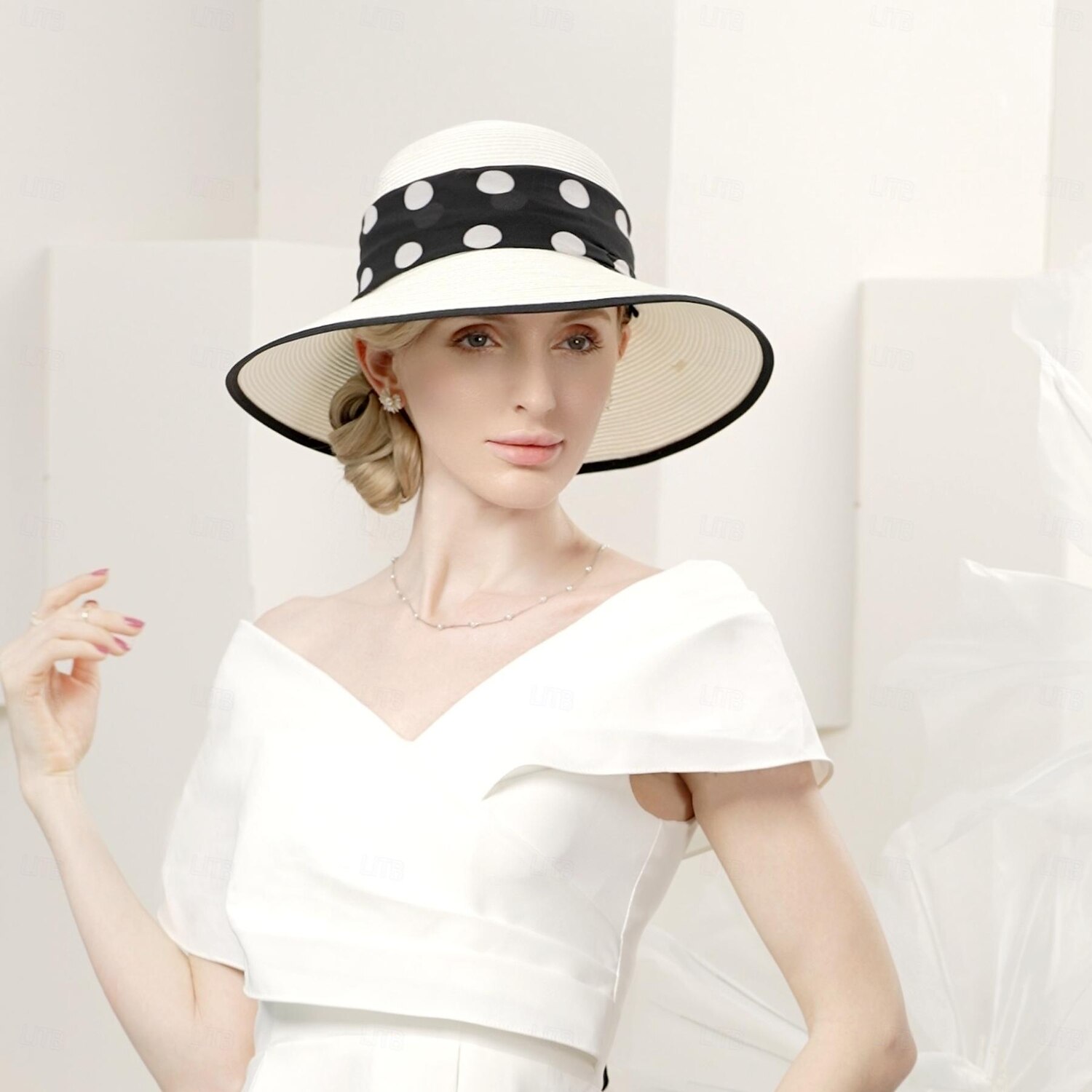 Hats Fiber Straw Hat Sun Hat Wedding Tea Party Elegant Wedding With Lace-up Headpiece Headwear 2024 - $29.99 –P3