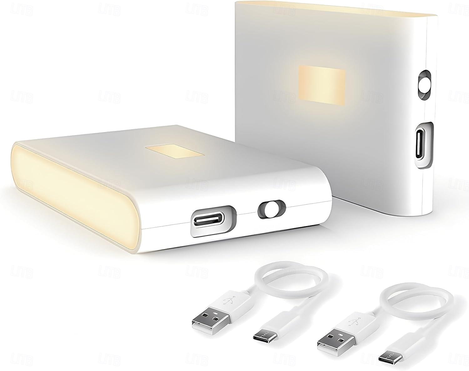 תאורת לילה led חיישן תנועה, USB נטענת אלחוטית תאורת לילה אלחוטית ארונות מטבח מסדרון אורות צעדי לילה לחדר אמבטיה, מסדרון, חדר שינה, חדר ילדים, מטבח ומדרגות 1/2/3 יחידות 2025 - $18.99 –P6