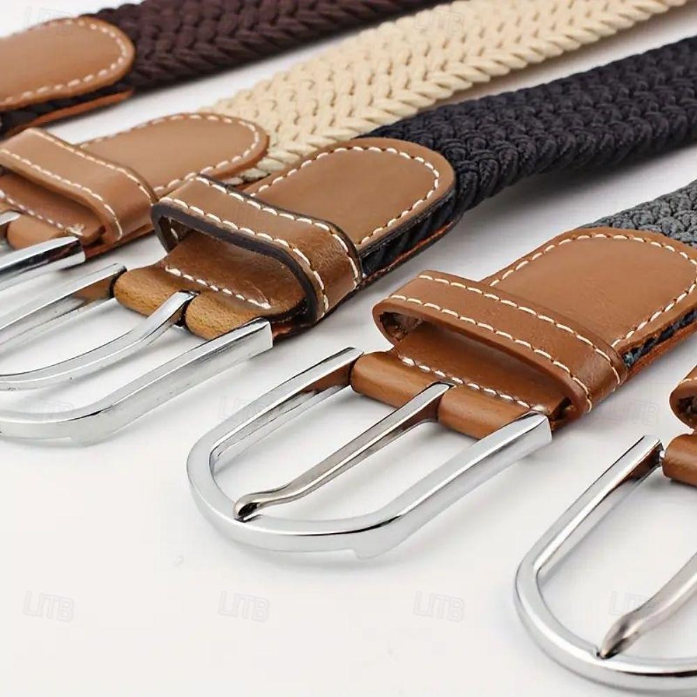 golfriem unisex stijlvolle en veelzijdige leren riem met gesp, modieus geweven ontwerp, elasticiteit en casual canvas in Koreaanse stijl voor dames en heren 2025 - $8.99 –P3