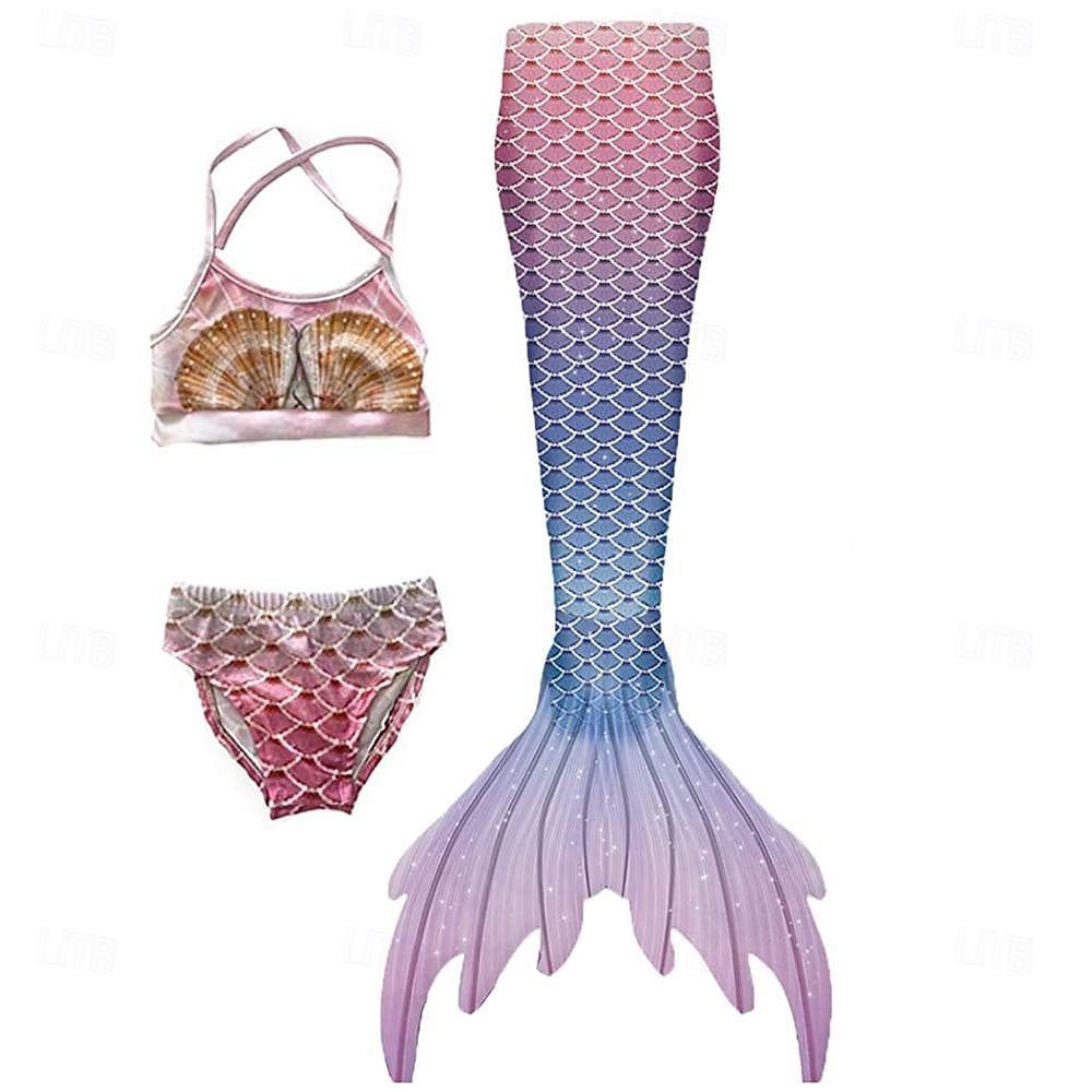 Bambino Da ragazza Tre pezzi Costume da bagno da sirena Costumi da bagno Esterno Bilance Costumi da bagno 2-12 anni Estate Bianco Giallo del 2025 a $26.99 –P6