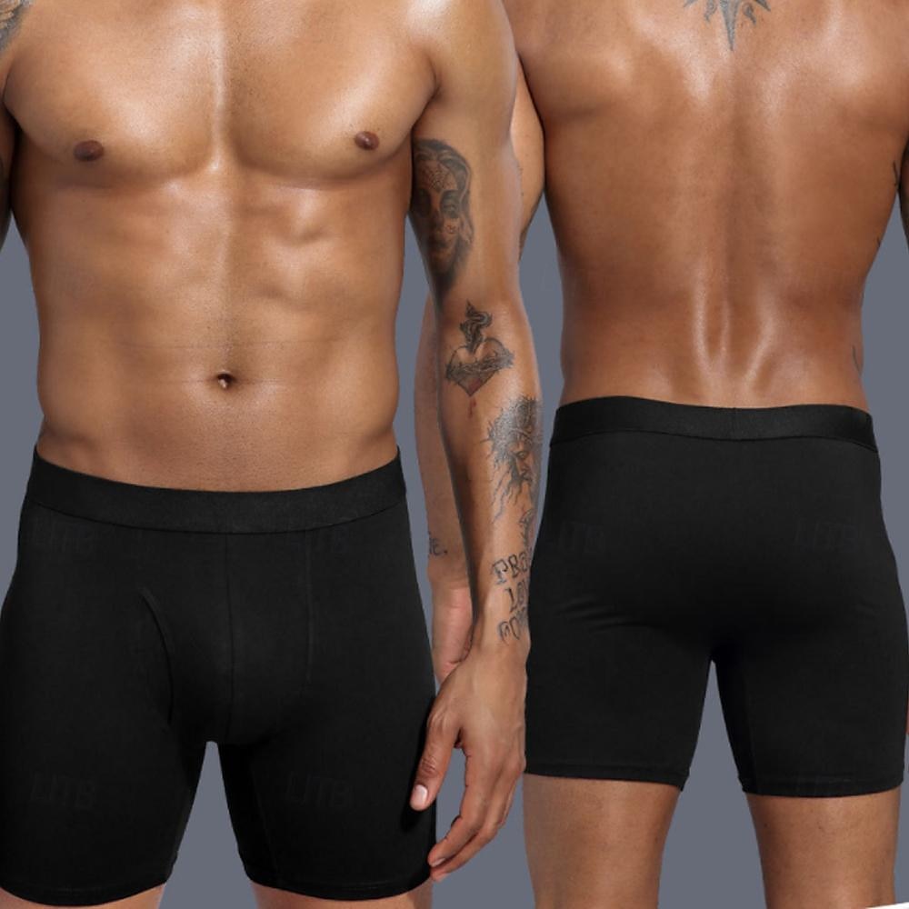 Multi Packs 5pcs Men's Black+Gray+Blue+Wine Underwear Shorts Biker Shorts Elastic Waist Plain Outdoor Daily 95% Cotton All Seasons 2025 - $28.99 –P6