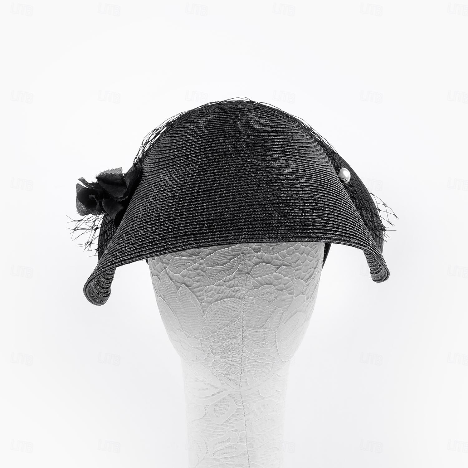 Headbands Hats Fiber Bowler / Cloche Hat Straw Hat Sun Hat Wedding Tea Party Elegant Wedding With Pearls Tulle Headpiece Headwear 2026 - $57.99 –P6