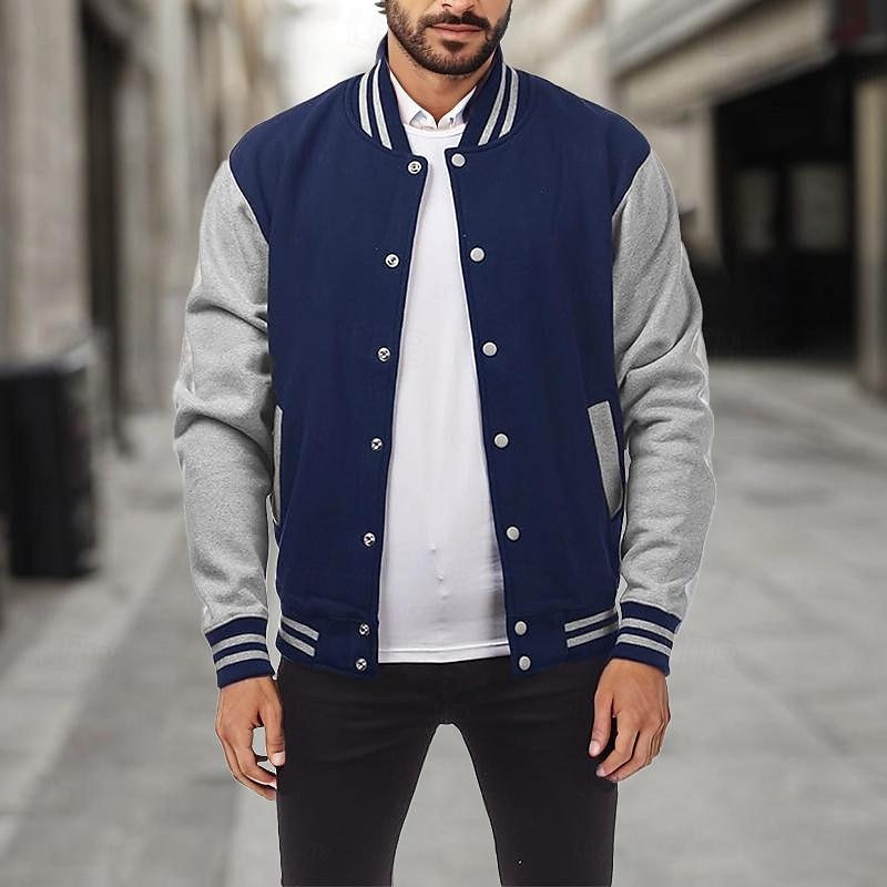 Ανδρικά Μπουφάν μετάβασης Μπουφάν Varsity Μπέιζμπολ Φυσική Θεραπεία Βασικό Όλες οι εποχές Κλασσικά Στολές Σχολείου Κανονικό Μαύρο Βαθυγάλαζο Μπλε Ρουά Ανοικτό Γκρίζο Σακάκια 2026 - $24.99 –P4
