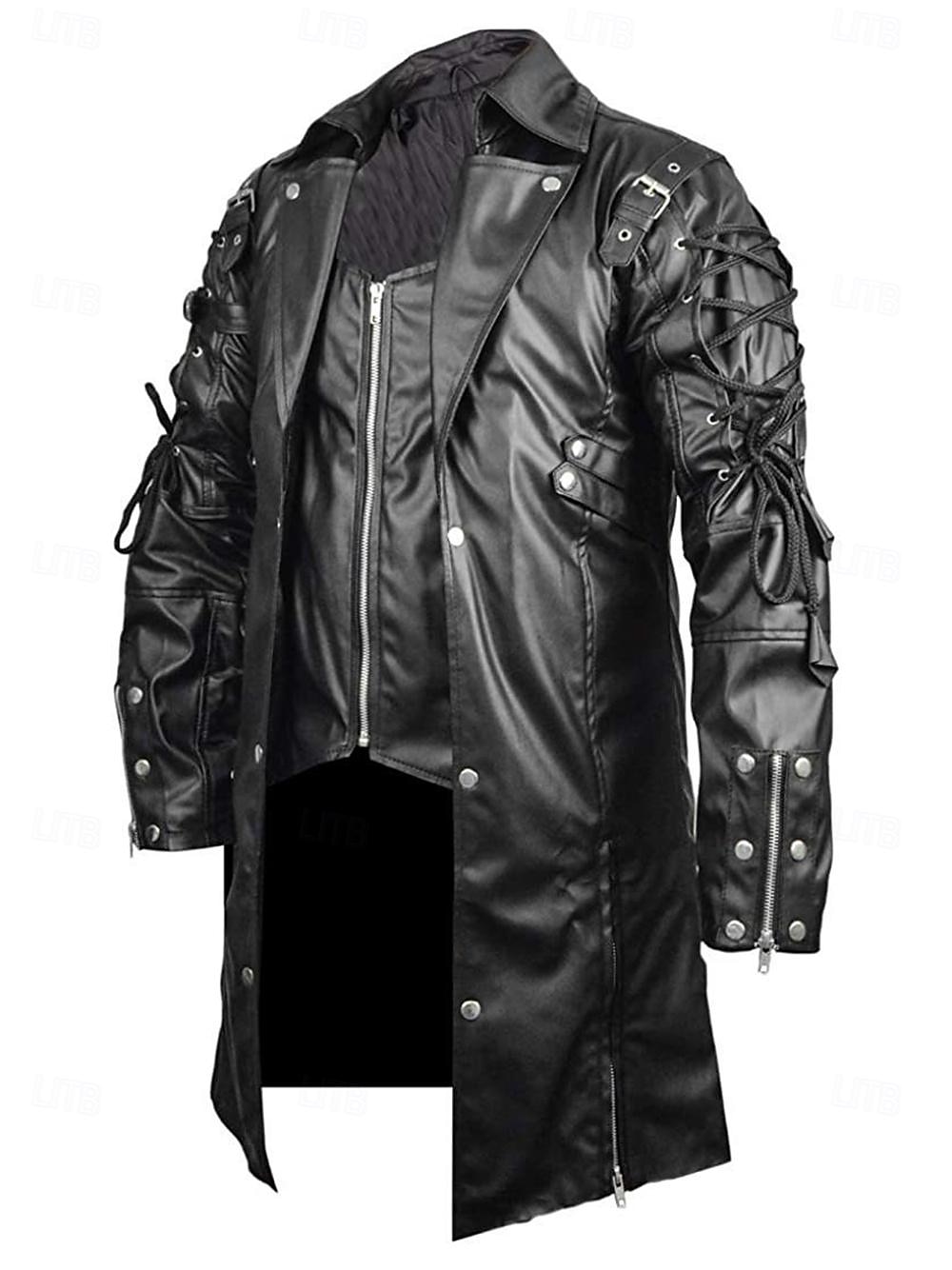 Punk e gótico Medieval Steampunk Casaco Drogador da praga Fantasia Homens Baile de Máscaras Casual / Diário Adulto Casaco de 2026 por $77.99 –P7