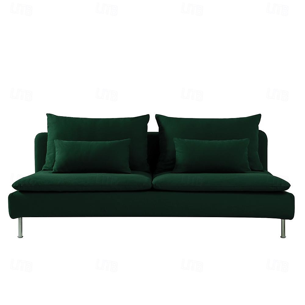 100% Bomull 3-seters Seksjonsdeksel Ensfarget Vatterte Bomullsglidere 8stk Futon Deksel Sett 2025 - $305.59 –P9