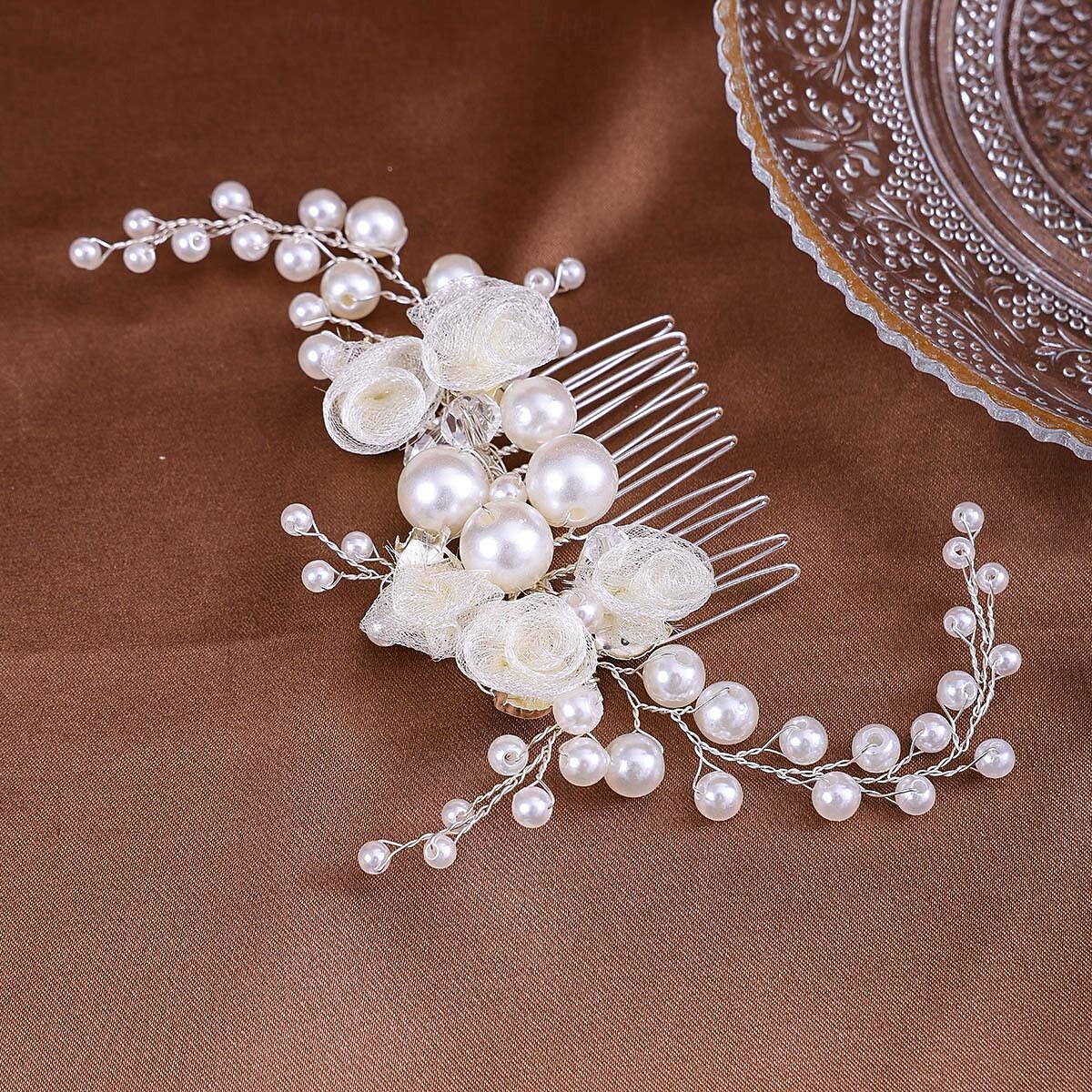 Peines de pelo Vestimenta de Cabeza Perla Artificial Legierung Boda cóctel Lujo Retro Con Perlado Artificial Lazo Celada Sombreros 2025 - $17.99 –P1