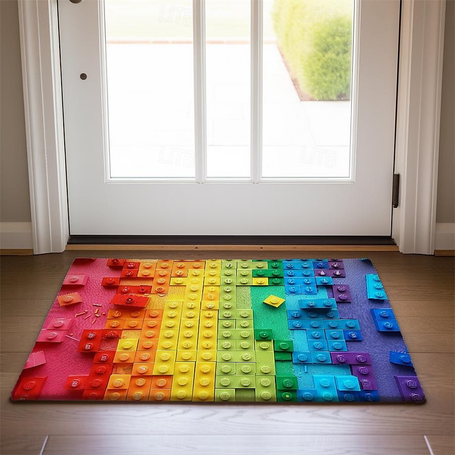 Rainbow Bricks Doormat Floor Mats Washable Rugs Kitchen Mat Non-Slip Oil Proof Rug Indoor Outdoor Mat Bedroom Decor Bathroom Mat Entrance Rug 2025 - $16.99 –P7