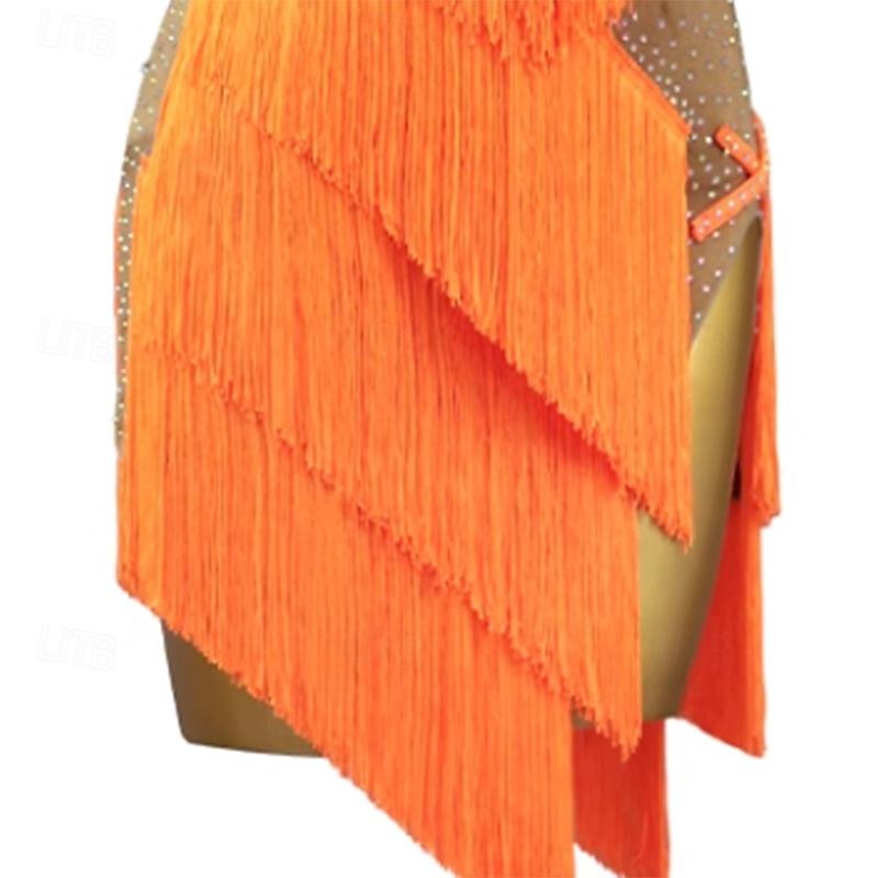 Balli latino-americani Abito Con diamantini Nappa Per donna Da ragazza Prestazioni Addestramento Senza maniche Alto Elastene del 2025 a $119.99 –P10
