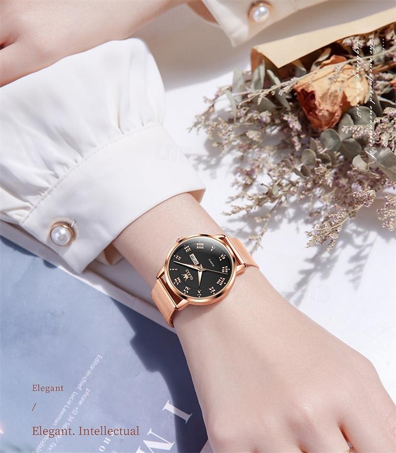 New Olevs Olevs Brand Mother's Day Gift for Women'S Watches Luminous Calendar Week Display Simple Quartz Watch Double Calendar High Value Ladies Waterproof Sports Watch 2026 - $29.99 –P12