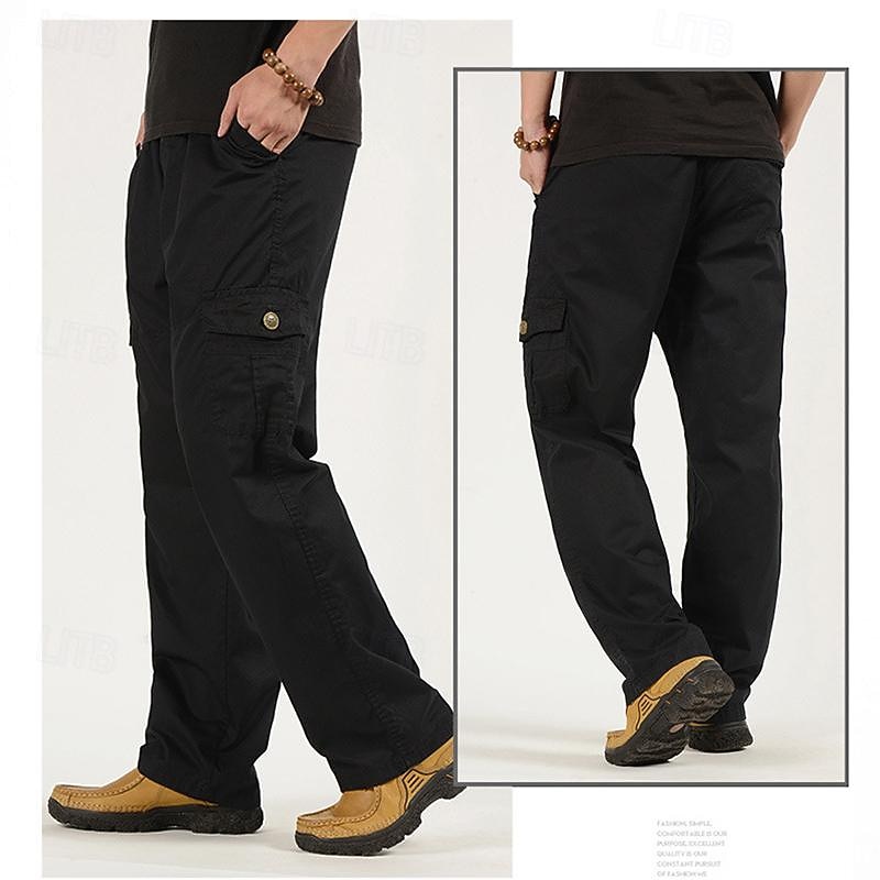 Per uomo Pantaloni cargo Pantaloni militari Tasche Liscio Comfort Traspirante Esterno Giornaliero Per uscire Di tendenza Informale Giallo dell'esercito Nero del 2026 a $29.99 –P8