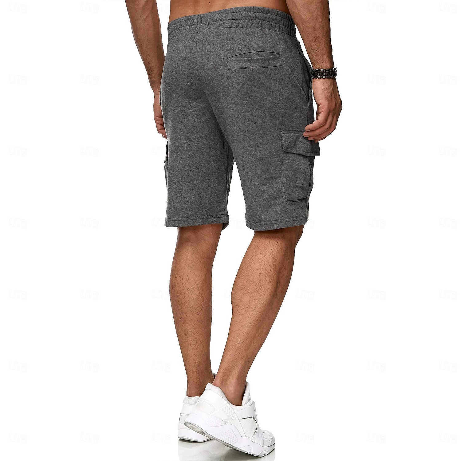 Men's Athletic Shorts Sweat Shorts Casual Shorts Drawstring Solid Colored Cycling Outdoor Knee Length Outdoor Leisure Sports Shorts Athleisure Black Blue Micro-elastic 2026 - $17.99 –P6