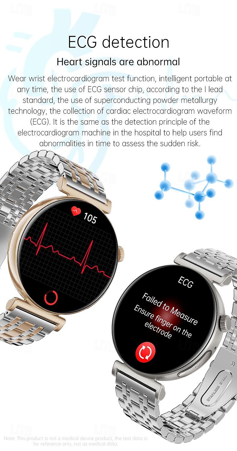 dames amoled smartwatch: 1,28” display met ecg, ppg & uitgebreide gezondheidsmonitoring 2025 - $75.99 –P7