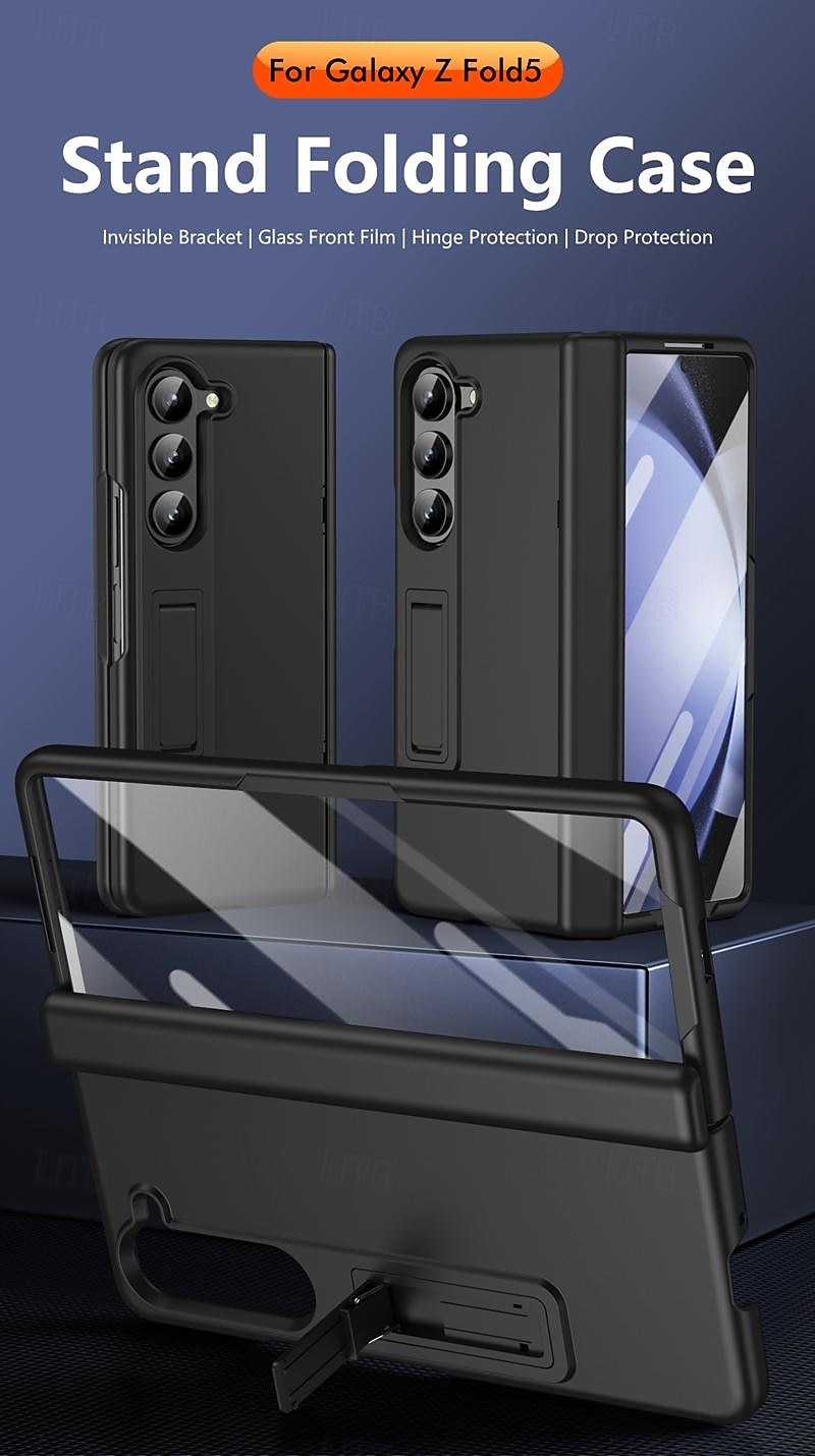 телефон Кейс для Назначение SSamsung Galaxy Z-сгиб 6 Z Fold 5 Z Fold 4 Z Fold 3 Кейс на заднюю панель со стендом и протектор экрана Полная защита тела броня ПК 2025 - $27.99 –P1