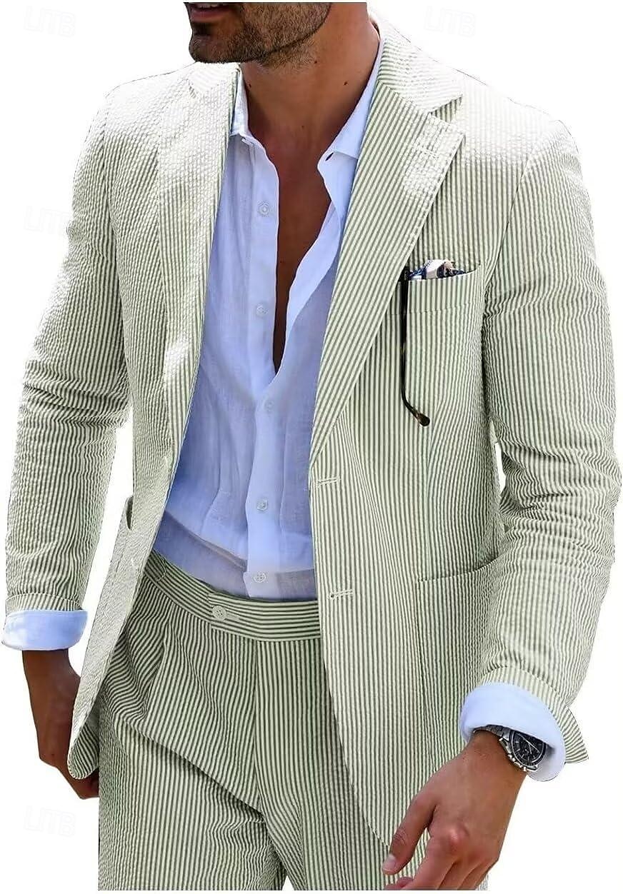 De los hombres boda en la playa Trajes Pico Rosa Azul Marino Color sólido Estándar Juego de 2 piezas Recto 2 botones 2025 - $115.99 –P2