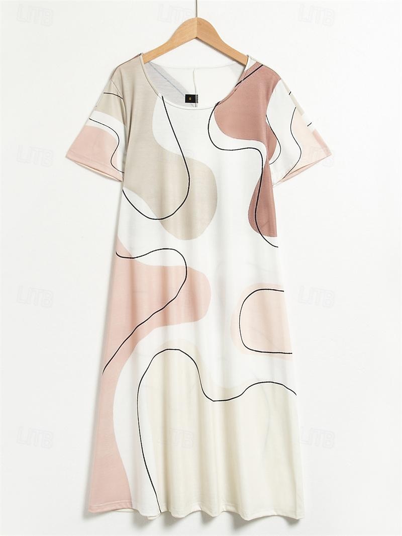 Dames Mini-jurk T shirt jurk Zonnejurk Zomerjurk Jurk met print Modieus Streetwear Modern Buiten Dagelijks Uitgaan Normale pasvorm Geometrisch Kleurenblok Korte mouw Strakke ronde hals Zwart en Wit 2025 - $32.99 –P7