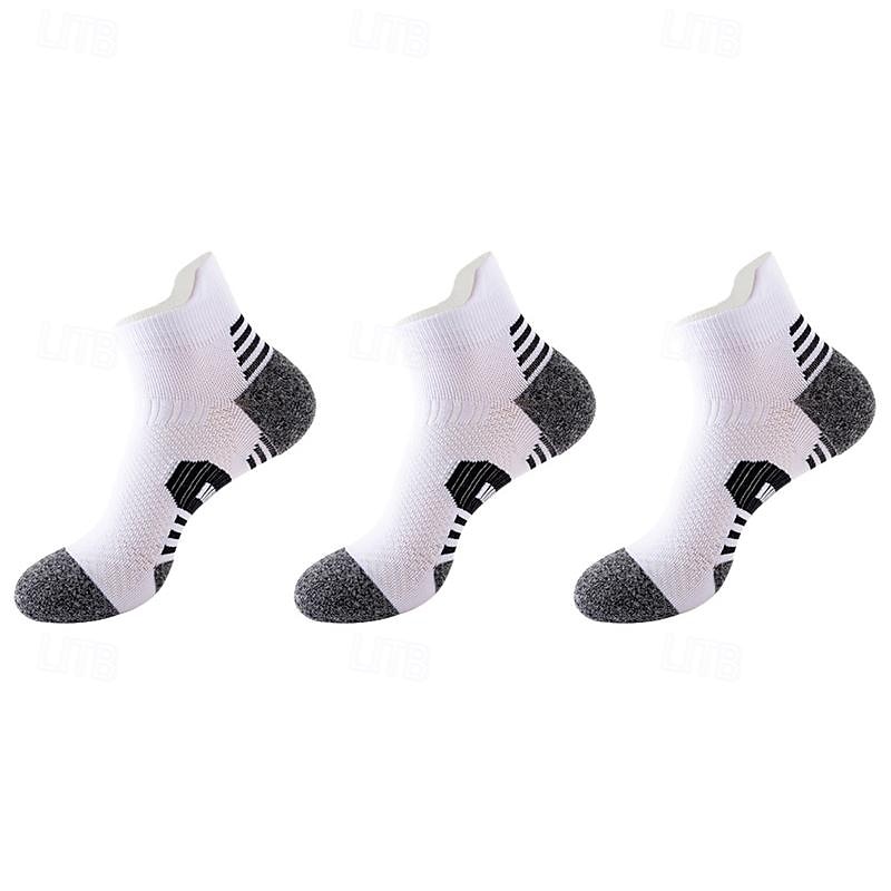 Men's 3 Pack Multi Packs Socks Ankle Socks Running Socks Casual Socks Black White Color Color Block Sports & Outdoor Casual Daily Basic Medium Spring Fall Fashion 2025 - $8.49 –P5