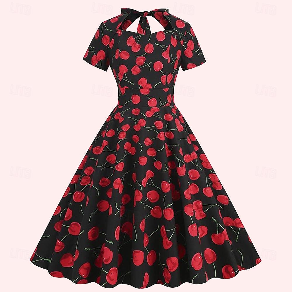 Retró 1950-es Rockabilly Ruhák A-Line ruha Swing ruha Gyümölcs Női Mindszentek napja Farsang Álarcos mulatság Hétköznapi viselet Lánybúcsú Felnőttek Ruha Hazatérő ruhák 2025 - $34.99 –P3
