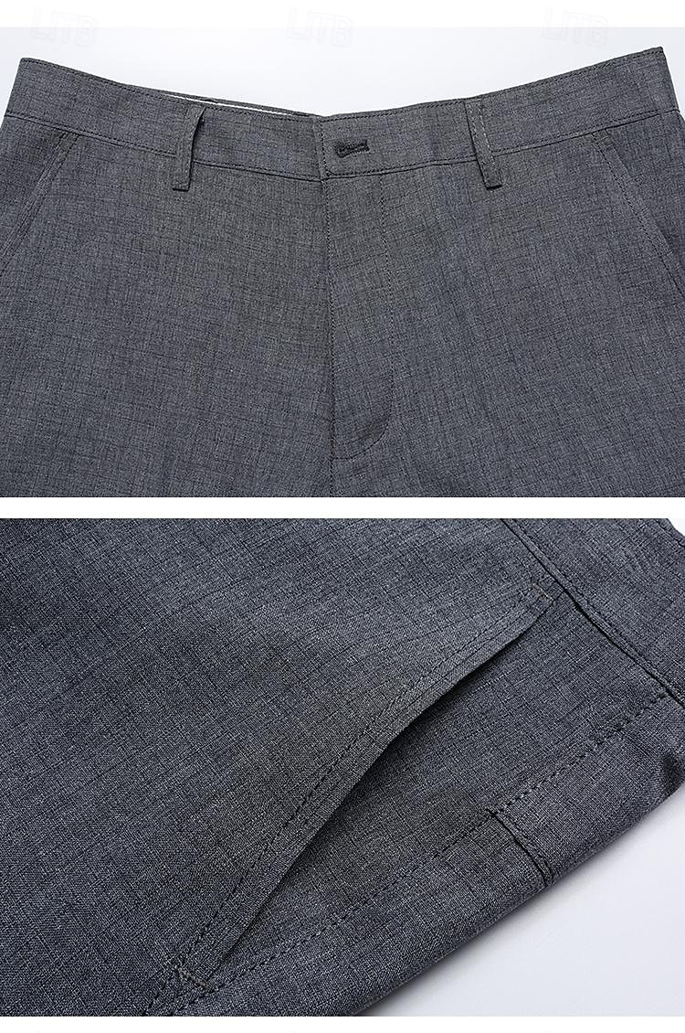 Herren Kleid-Shorts Lässige Shorts Höhenanstieg Einfarbig Atmungsaktiv Leichtgewichtig Knielänge Casual Basic Klassisch weiß grau Schwarz Hoher Taillenbund Unelastisch 2025 - $13.99 –P7