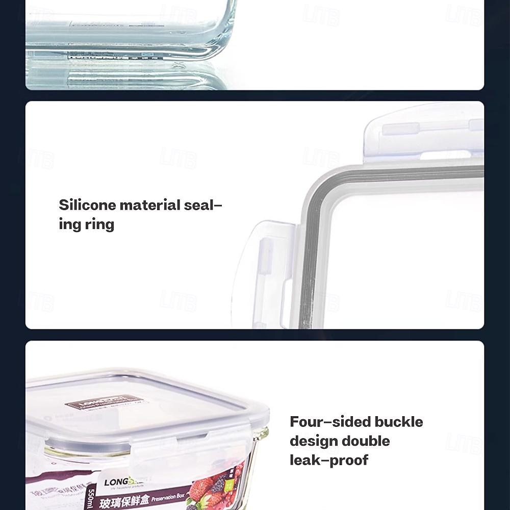 High Borosilicate Glass Lunch Box Meal Prep Containers Glass Food Storage Containers With Lids Kitchen Storage & Organization 2025 - $11.99 –P10