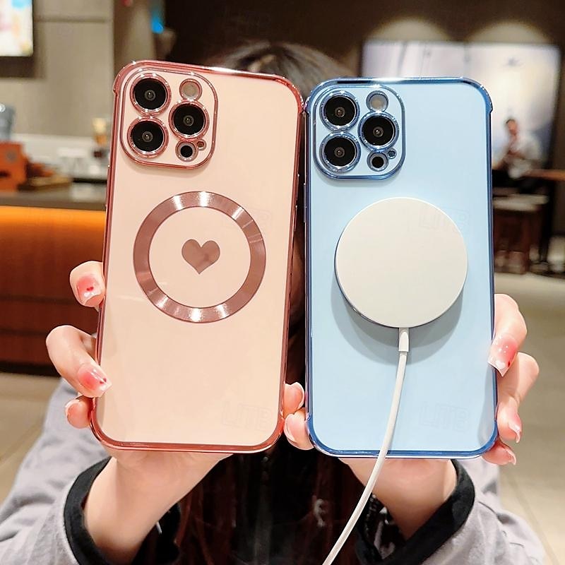 2025年 電話 ケース 用途 iPhone 16 iPhone 15 プロマックスプラス iPhone 14 13 12 Pro Max Plus バックカバー ワイヤレス充電をサポート 耐衝撃 ハート TPU 仕上げ コレクション – $13.99 –P17