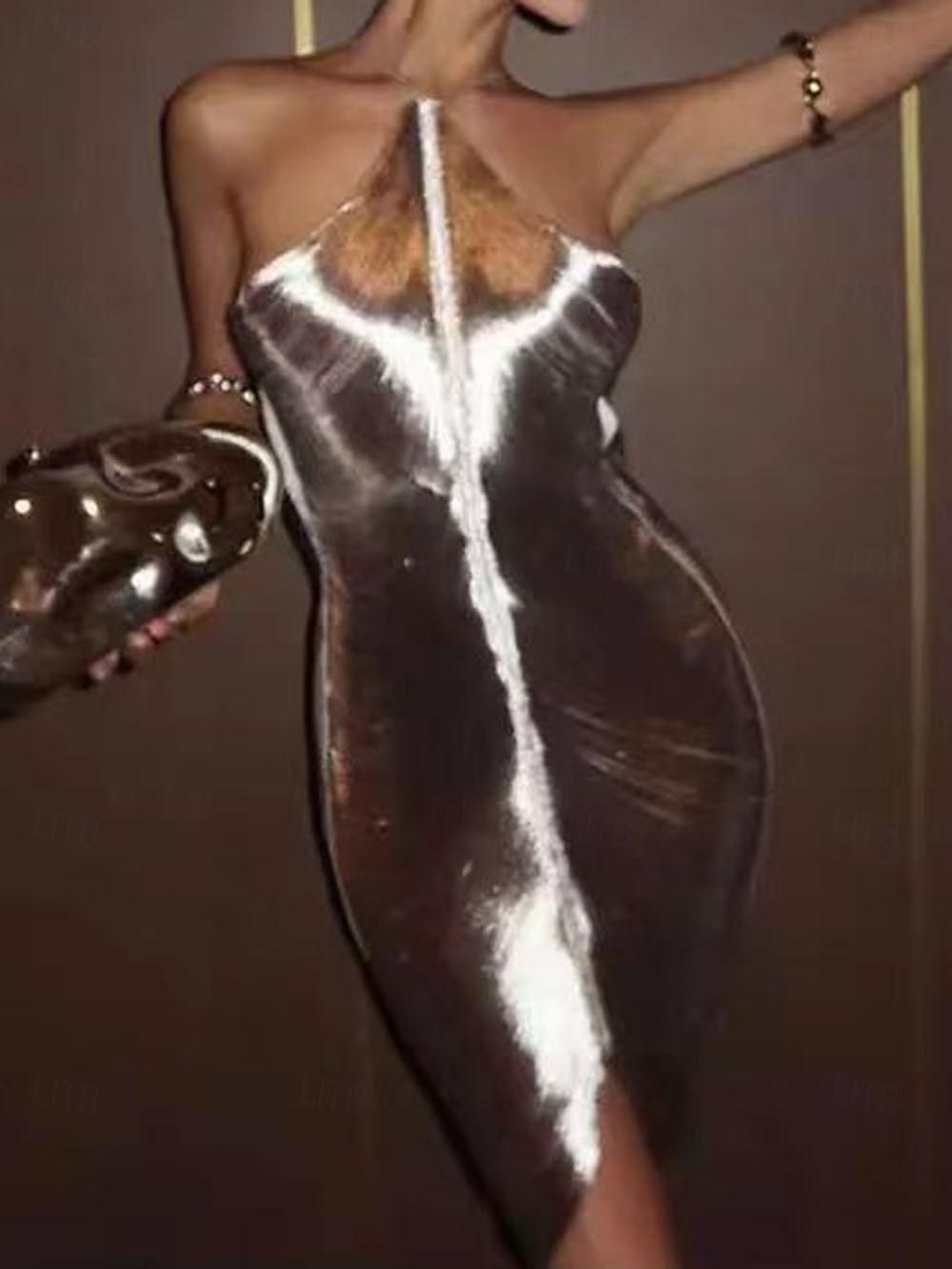 Urlați 20 de ani Anii 1920 Mini Rochii Rochie de Cocktail Fără mâneci Cosplay Gatsby Invitat la nuntă Mată Gâtul halter Costume de fancy Pentru femei Serată Petrecere / Seara Mascaradă Adulți Rochie 2026 - $34.99 –P3