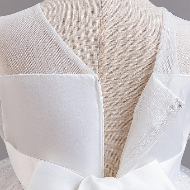 Kids Girls' Flower Girl Dress Party Dress Sequin Sleeveless Wedding Party Special Occasion Sequins Mesh Adorable Sweet Cotton Polyester Asymmetrical Party Dress Summer Spring Fall 4-13 Years White 2025 - $30.99 –P5