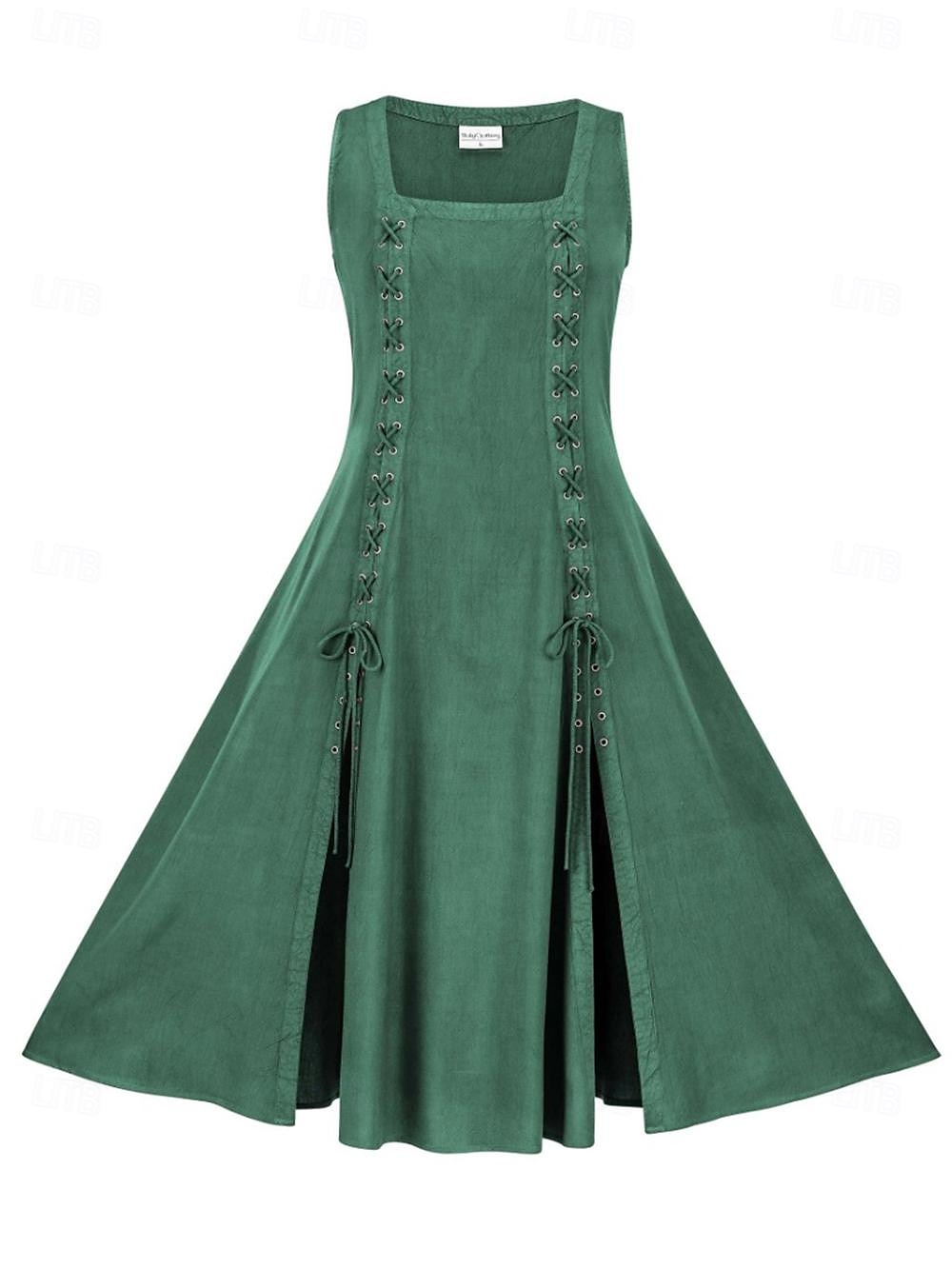 Retro Vintage Punk & Gothic Medieval Vacation Dress Dress Masquerade Outlander Women's Halloween Party Vacation Dress sca Medieval Clothing 2025 - $41.99 –P5
