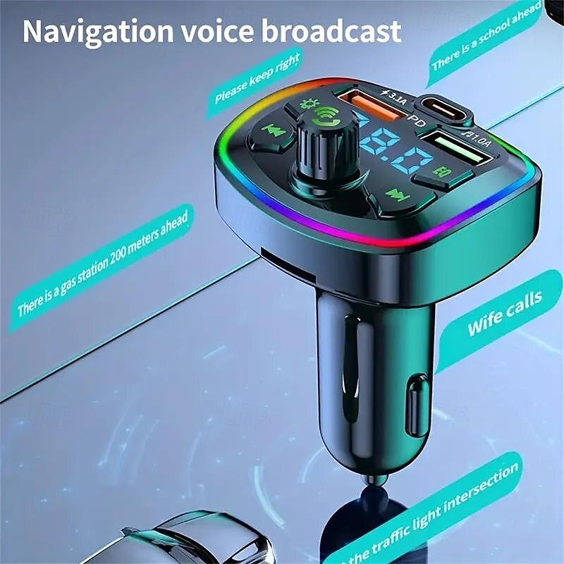 Car Bluetooth MP3 Player Speakerphone Voice Broadcast PD Quick Charge USB Flash Drive 2025 - $15.99 –P6