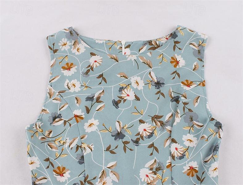 Retro Vintage Anos 50 Vestido Coquetel Vestidos Festa a Fantasia Um vestido de linha Floral Fantasia Mulheres Baile de Máscaras Festa / Eventos Festa de Solteira Adulto Vestido Vestidos de baile de 2026 por $26.99 –P7