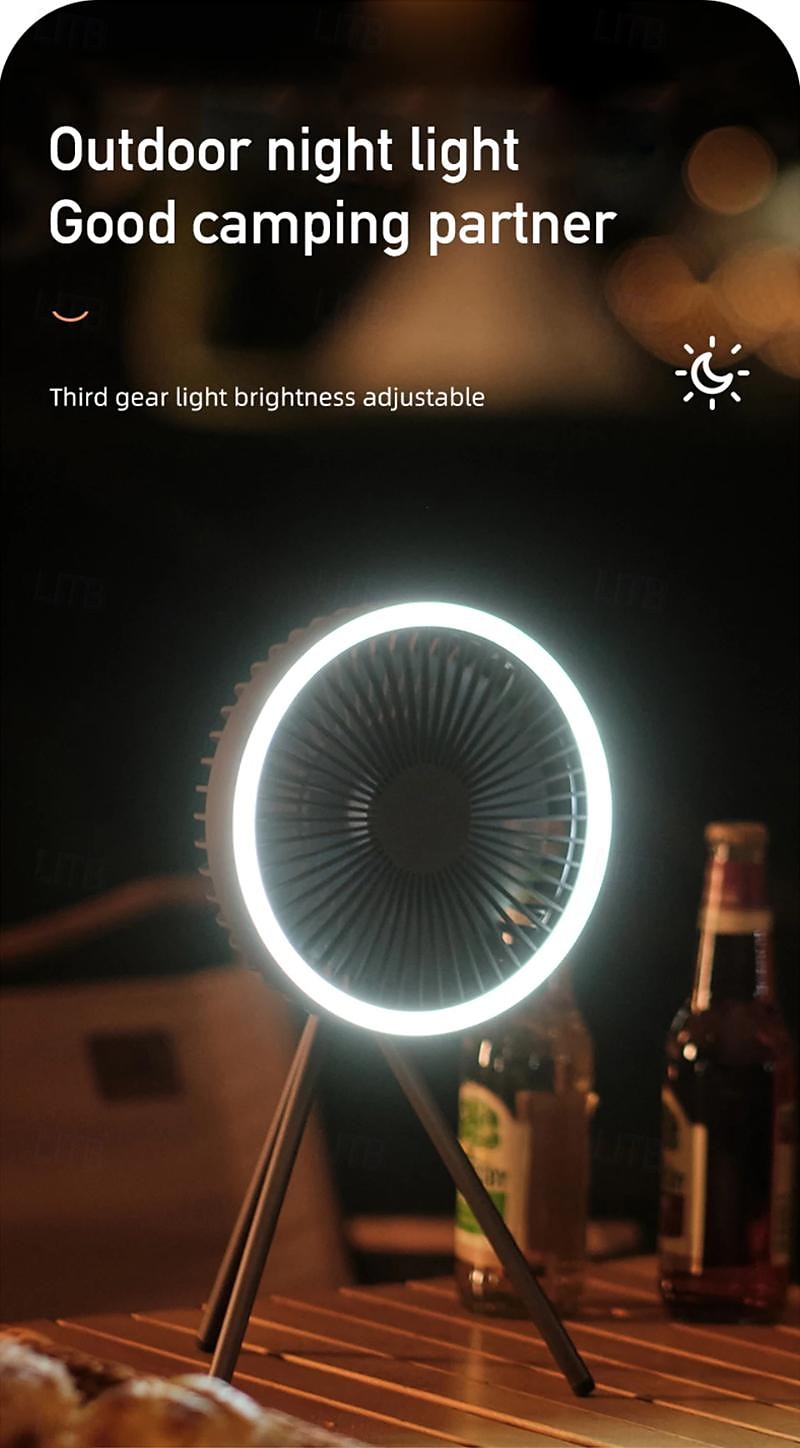Portable Camping Fan – Rechargeable Battery Operated USB Fan with LED Light and Hook for Tent, Outdoor, Emergency Use 2025 - $48.99 –P6