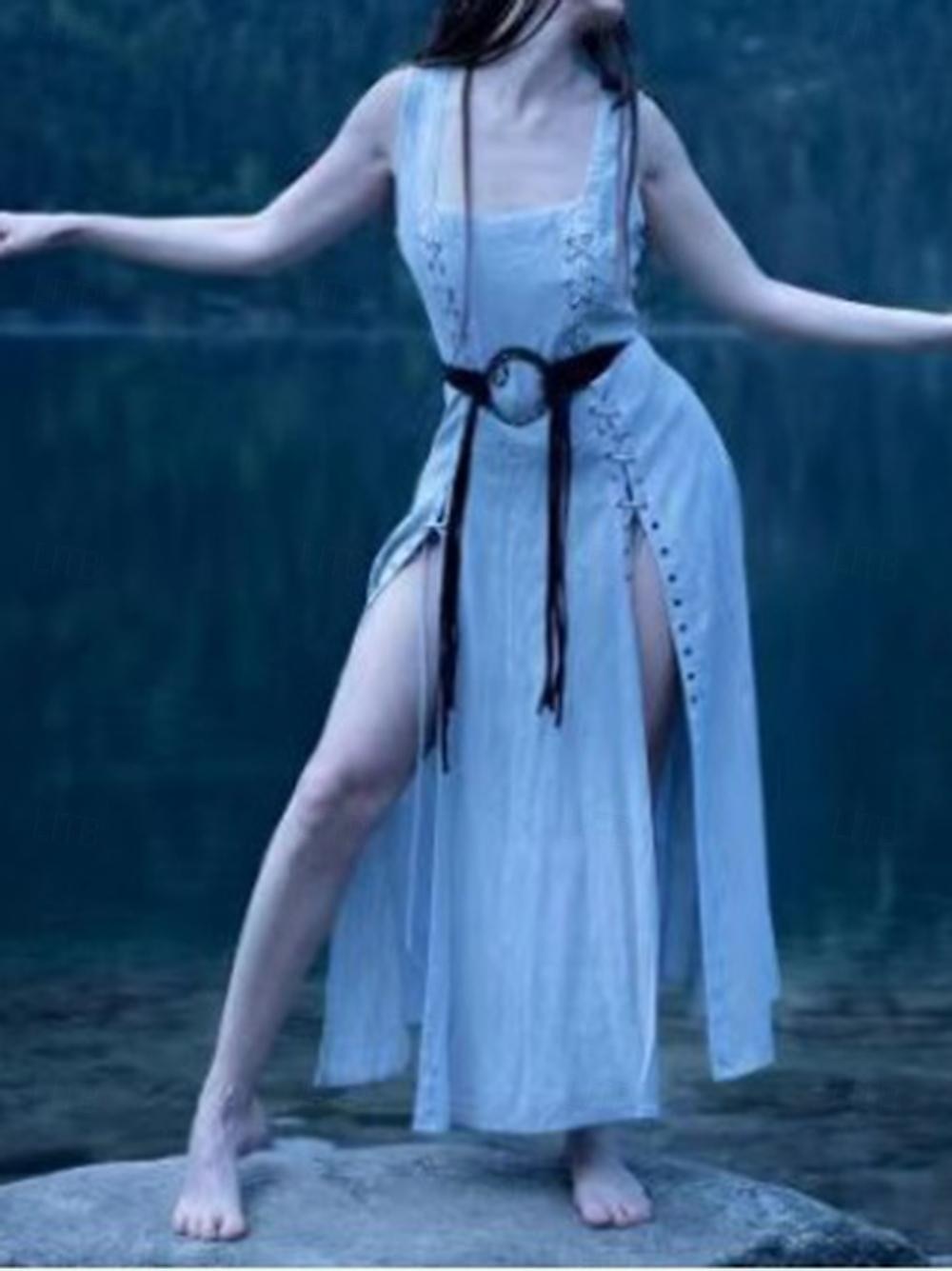 Retro Vintage Punk & Gothic Medieval Vacation Dress Dress Masquerade Outlander Women's Halloween Party Vacation Dress sca Medieval Clothing 2025 - $41.99 –P2
