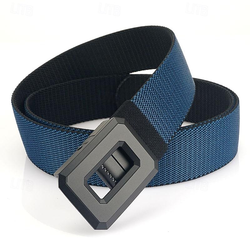 Men's Belt Nylon Belt Reversible Belt Hollow-out Rotating Buckle Alloy Durable Adjustable Plain Red Kakhi Outdoor Daily Waist Belt 2026 - $11.99 –P3