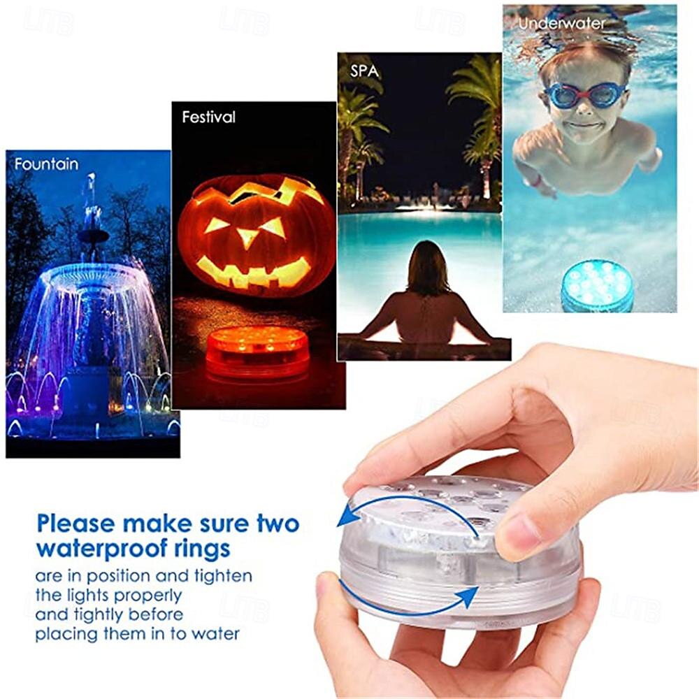 Rechargeable Submersible Pool Lights Bright Floating LED Lights, Underwater Lights Beautiful RGB for Swimming Pool, Hot Tub, Spa 2025 - $14.49 –P5