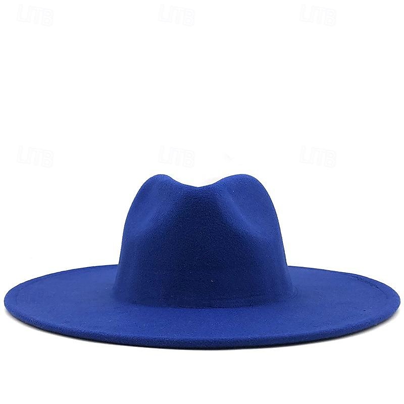 Punk Gothic Wide Brim Hat Fedora Hat Witchy Stiff Women's Fashion Accessory Black Wool Wide Brim Steampunk Witch Hat 2025 - $21.99 –P6