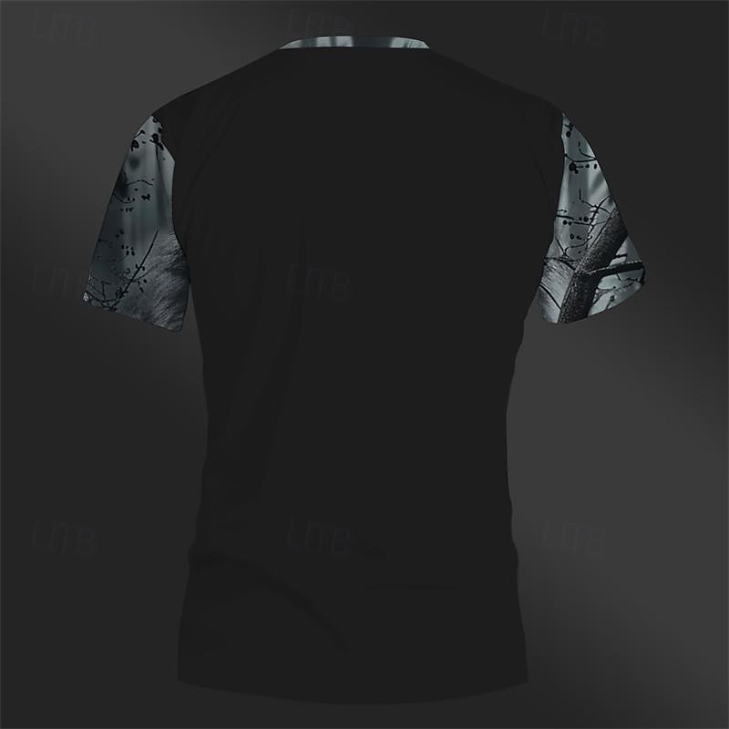 Voor heren Grafisch dier Wolf T-shirt Korte mouw T-shirt 3D-afdrukken Strakke ronde hals Overhemd Ontwerper Retro vintage Casual Buitensporten Feestdagen Uitgaan Khaki Donkergrijs Grijs Lente zomer 2026 - $19.49 –P9