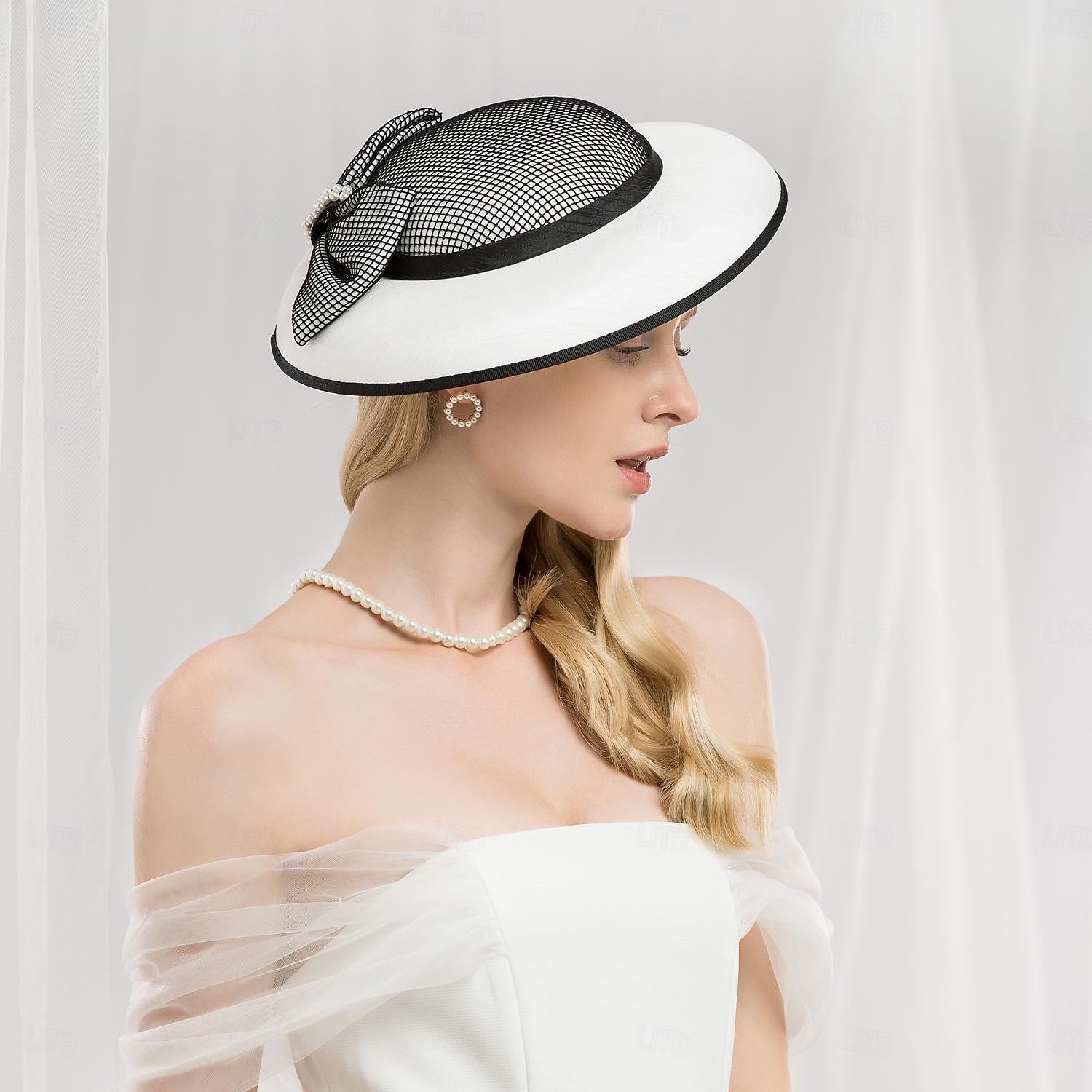 kapelusze nakrycia głowy włókno beret kapelusz słońce kapelusz spodek kapelusz wesele spotkanie przy herbacie eleganckie wesele z kokardką perły nakrycie głowy nakrycia głowy 2025 - $57.99 –P2