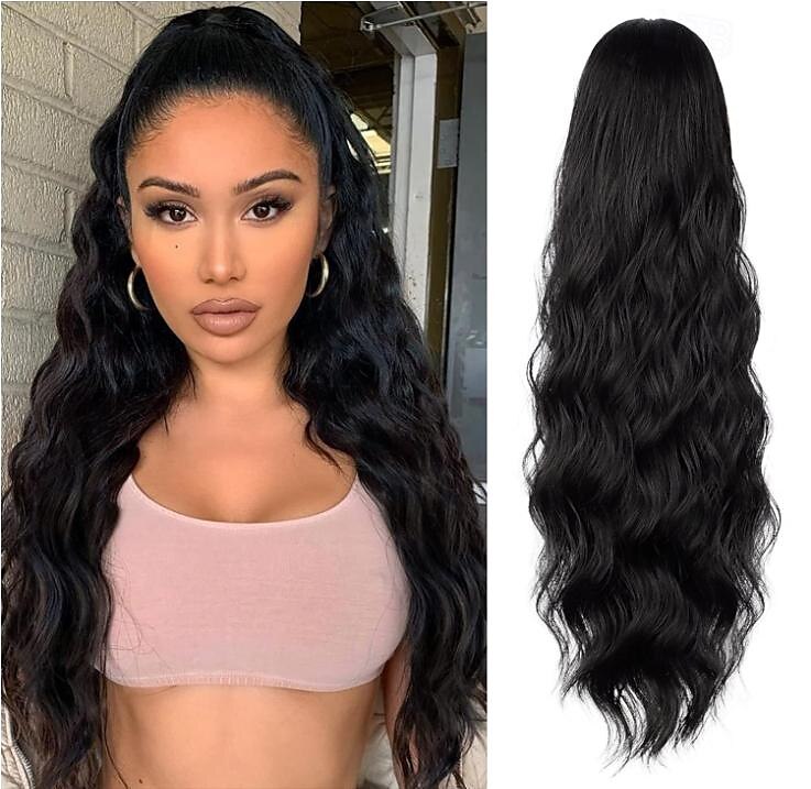 Blonde Ponytail Extension Drawstring Ponytail Hair Extension Clip in Ponytail Extension Long Wavy Ponytail Extension for Women Synthetic Ponytail Hairpiece Pony Tails Hair Extensions 2025 - $14.99 –P8