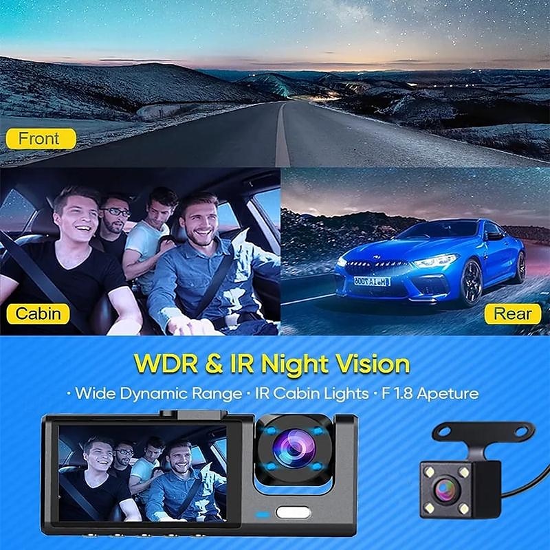 2025年 S16 1080p 新デザイン / ワイヤレス / HD 車のDVR １７０度 広角の 2 インチ IPS ダッシュカム ととも​​に WIFI / ナイトビジョン / 駐車モード 8 赤外線LED カーレコーダー  コレクション – $111.99 –P2