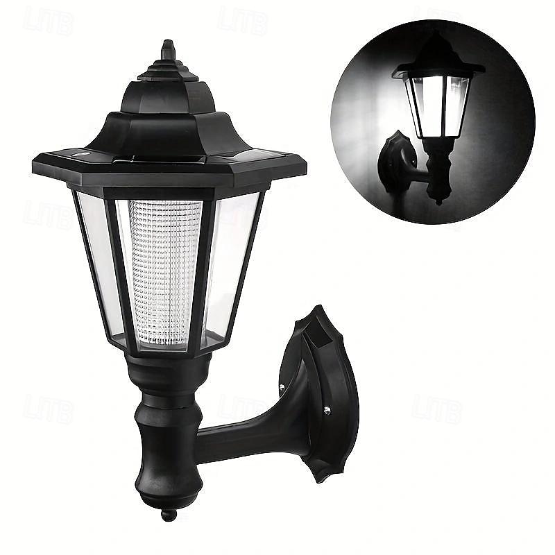 1 lámpara solar de pared para exteriores, luz solar hexagonal, IP65 impermeable, luz solar para valla, lámpara de pared LED retro de encendido/apagado automático, decoración de luz resistente al 2025 - $10.49 –P8