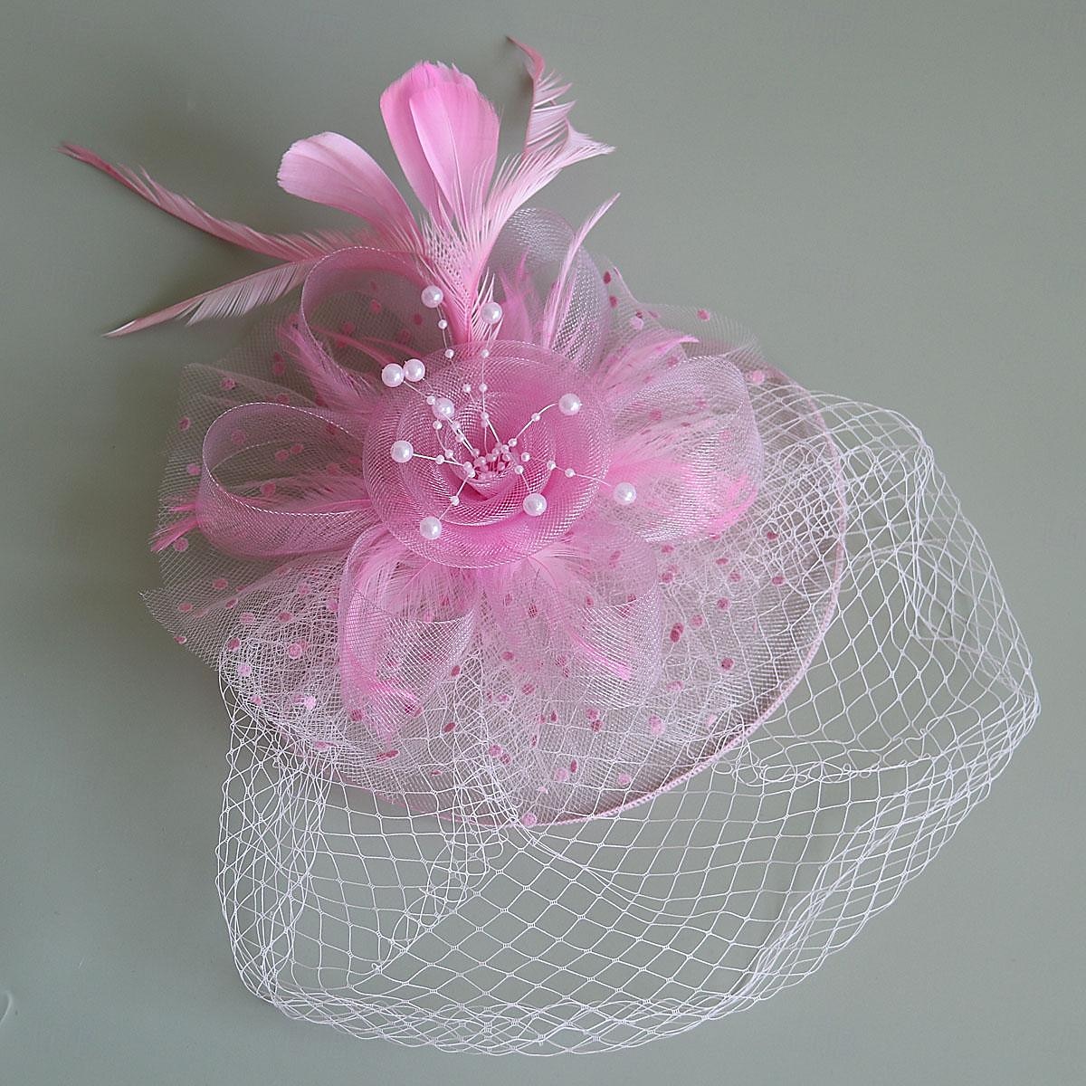 Fascinátory Klobouky Doplňky do vlasů Organza Se širší krempou Cylindr Závojový klobouk Dostih koktejl Elegantní Vinobraní S Peří Mašličky Přílba Pokrývky Hlavy 2025 - $21.99 –P3