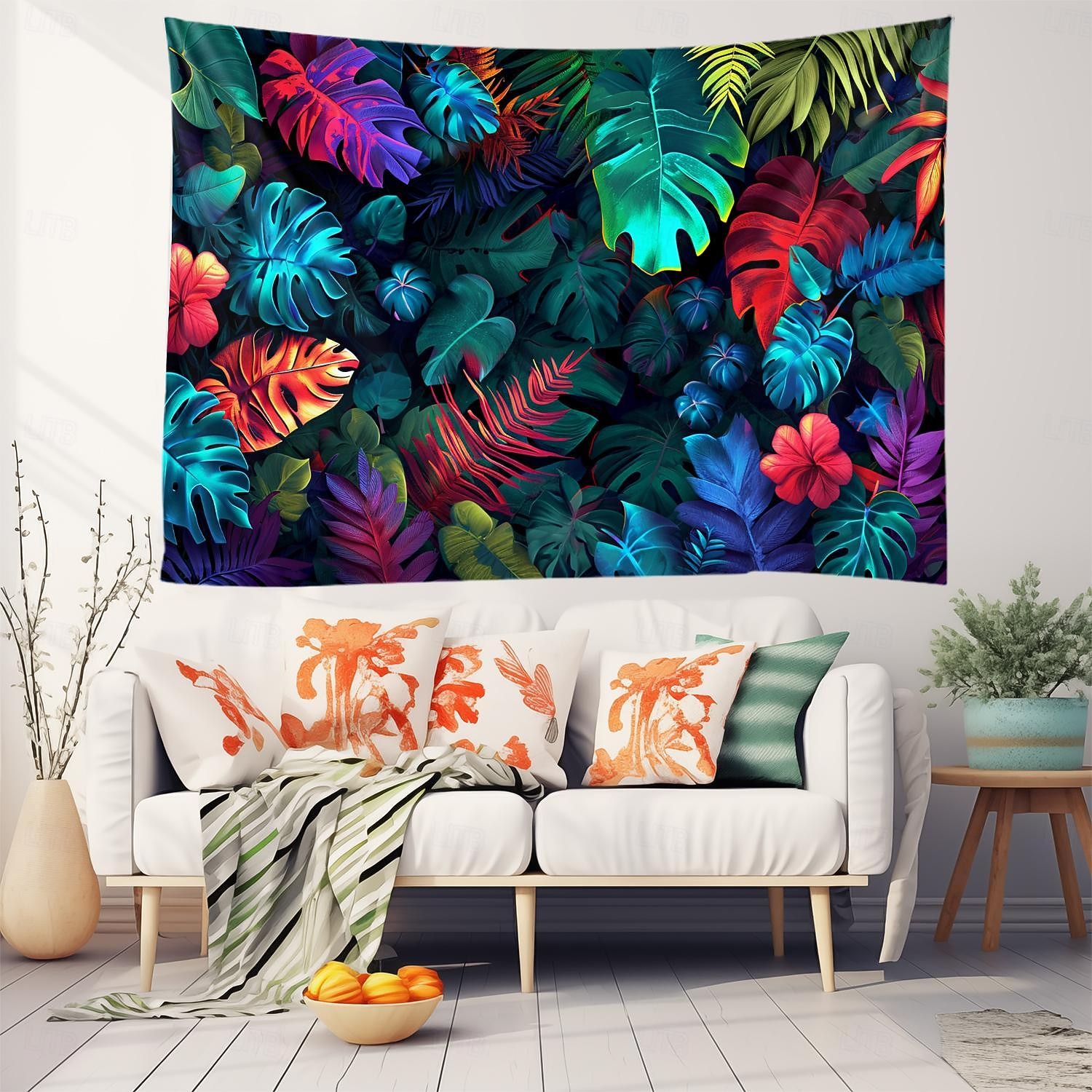 malowanie tropikalnych liści wiszące gobelin wall art duży gobelin mural wystrój fotografia tło koc zasłona strona główna sypialnia dekoracja salonu 2026 - $20.99 –P9