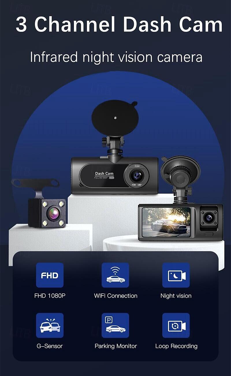 V20 1080p Nieuw ontwerp / HD / met achteruitrijcamera Auto DVR 150 graden Wijde hoek 2 inch(es) IPS Dash Cam met WIFI / Nacht Zicht / G-Sensor 4 infrarood LED's Autorecorder 2025 - $72.99 –P1
