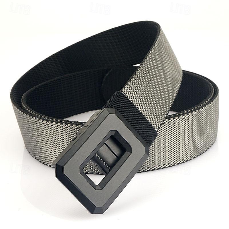 Men's Belt Nylon Belt Reversible Belt Hollow-out Rotating Buckle Alloy Durable Adjustable Plain Red Kakhi Outdoor Daily Waist Belt 2026 - $11.99 –P1